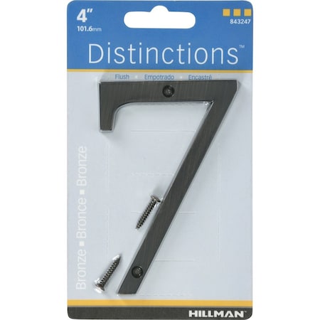 Distinctions 4 In. Bronze Zinc Die-Cast Screw-On Number 7 1 Pc, 3PK